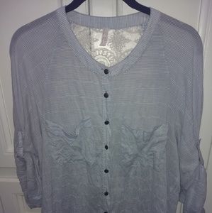 Free People button down top w/ lace back detail